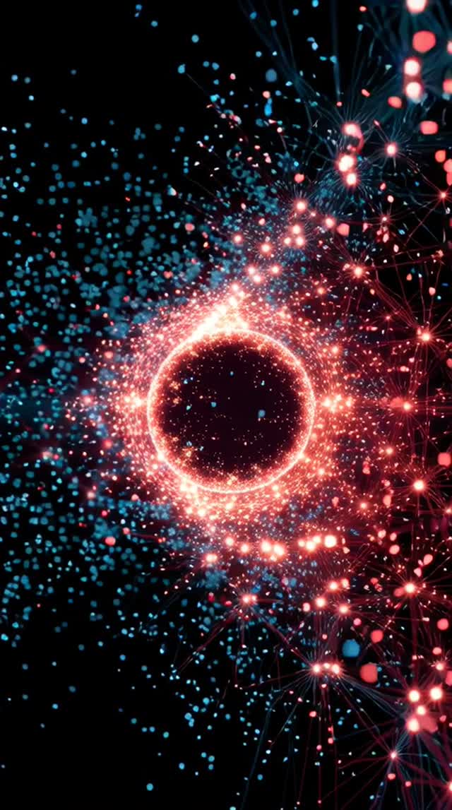 Neon Energy Core Emitting Glowing Particle Bursts 70C7 4E95 864B night galaxy exploding astronomy abstract backgrounds video