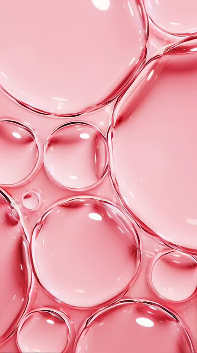 A Close Up Of Pink Bubbles On A Light Background Animated backgrounds abstract drop liquid close-up bubble