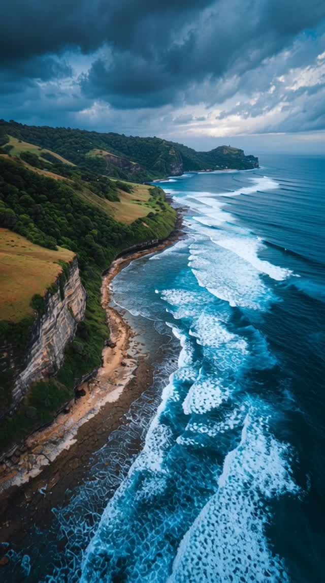 Httpssmjrunf1Qo5Dhi1Qs Aerial Image Of Cliffside Cost nature coastline cliff wave outdoors water video