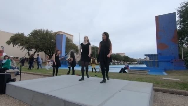  street performance  irish  dance river dance  public  girl  group tap dance