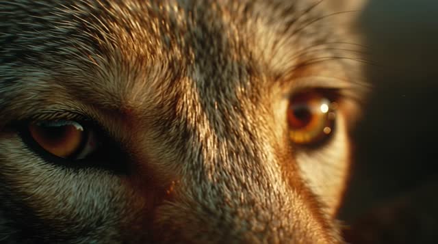 Extreme Close Up Of A Coyotes Amber Eyes Wolf close-up dog animal animal eye animal head animal body part