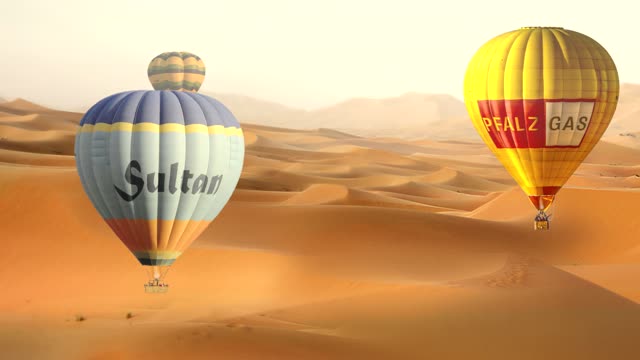  desert hot air balloon  colourful air vehicle hot air balloon adventure sand video