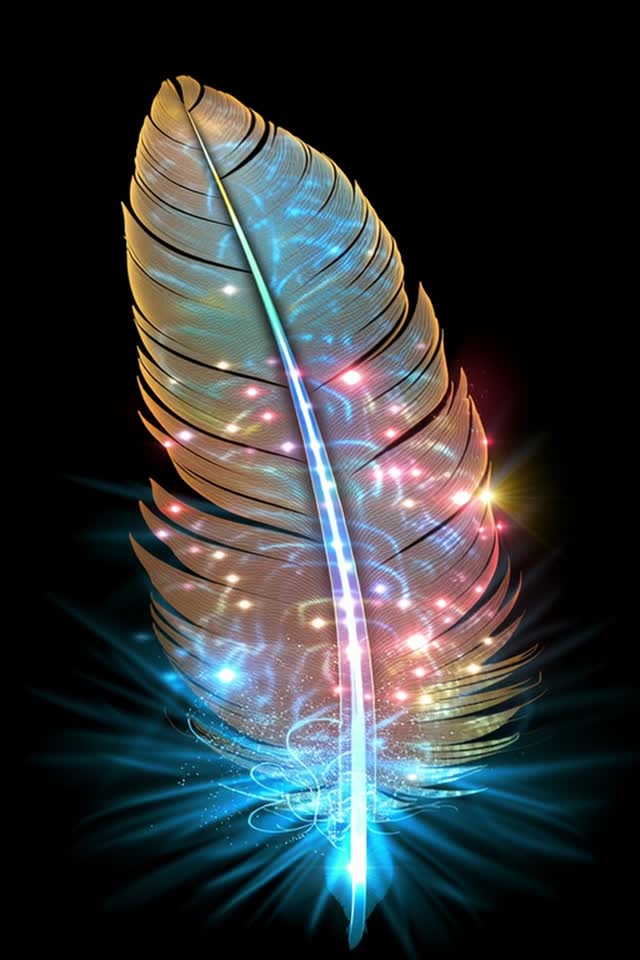 Feather Made Of Light Mystical Magical Shamanic 6C7A 4Ba3 985D backgrounds abstract pattern multi colored illustration nature