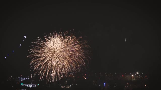 night firework firework display celebration exploding  happy new year  rejoicing