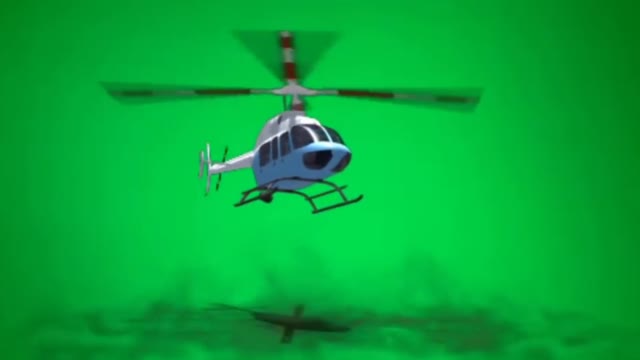 propeller helicopter  green screen  landing air vehicle flying helicopter video