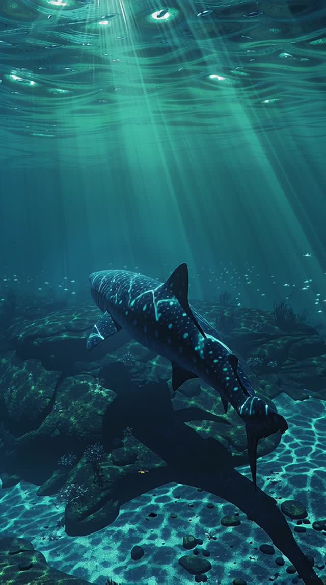 Hyper Realistic Cinematic Underwater Scene Showin A320 8Fa3 underwater animal nature fish blue illustration video