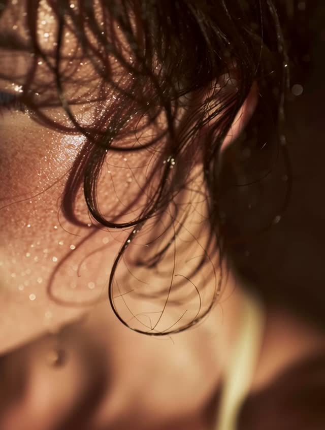 Irena A Close Up Of A Rolled Yoga Mat Warm Wet Portrait women wet beauty adult close-up one person video