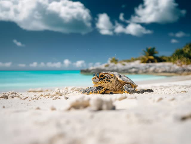 Soft Friendly Colors A Honu In Sunglasses Rela 789A 418A 836B nature sand turtle animal tropical climate blue video